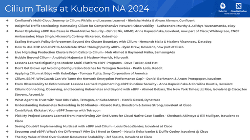 Cilium Talks at KubeCon NA 2024